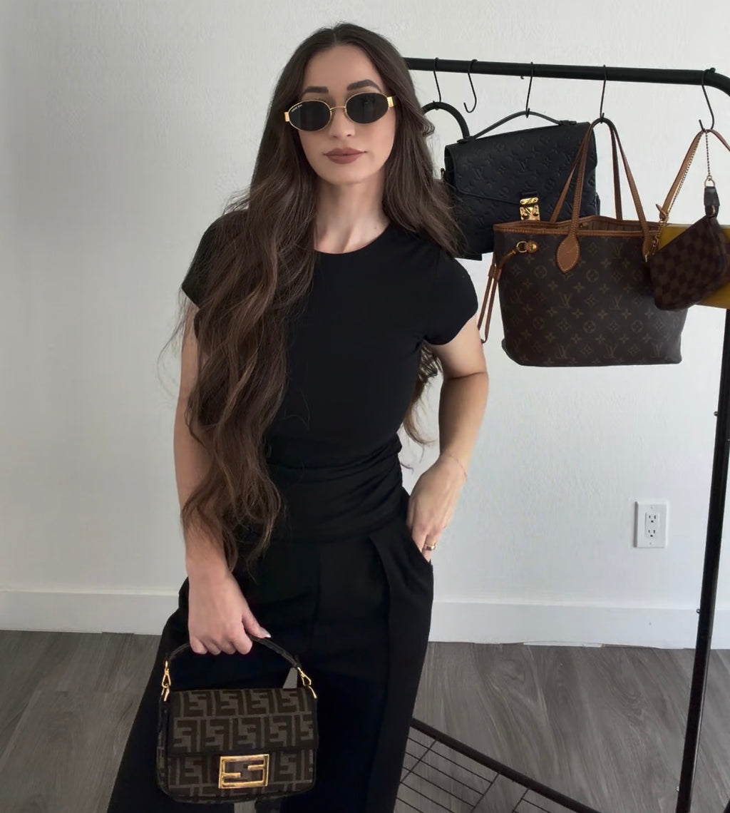 Fendi Fabric Jacquard FF 1974 Mini Baguette
