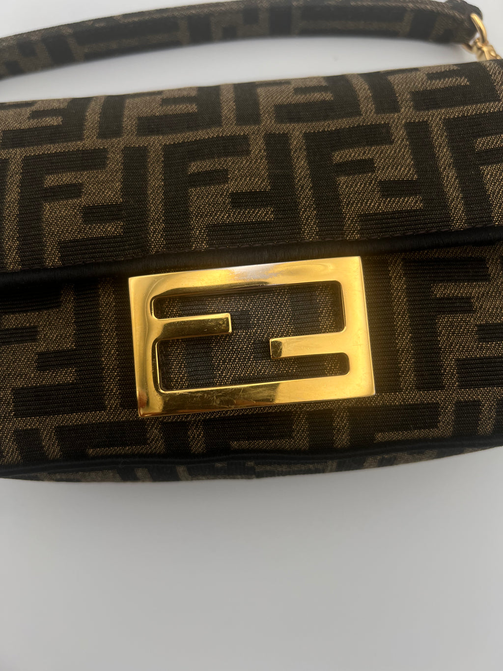 Fendi Fabric Jacquard FF 1974 Mini Baguette
