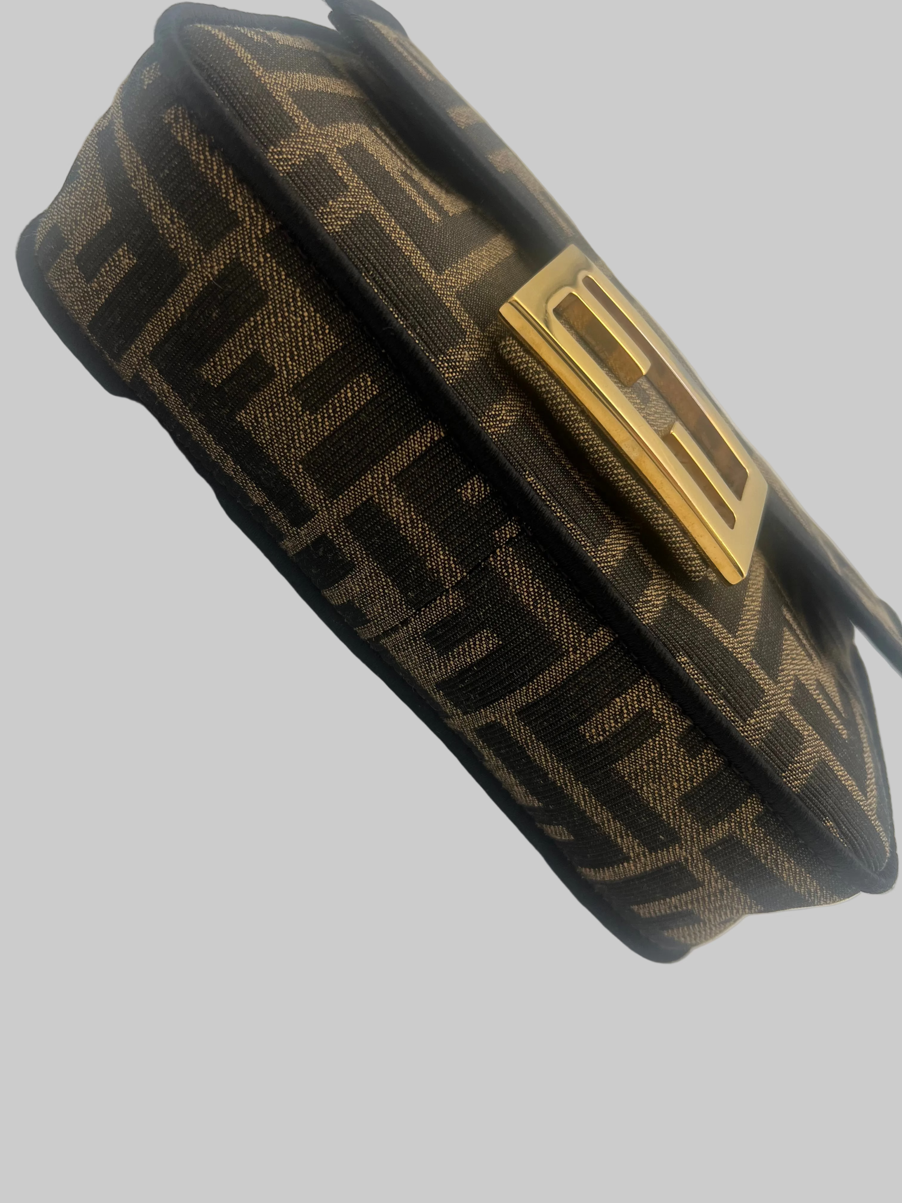 Fendi Fabric Jacquard FF 1974 Mini Baguette