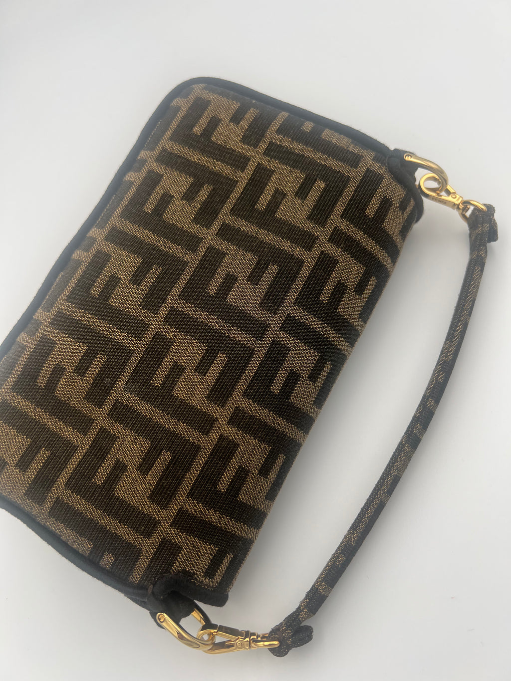 Fendi Fabric Jacquard FF 1974 Mini Baguette