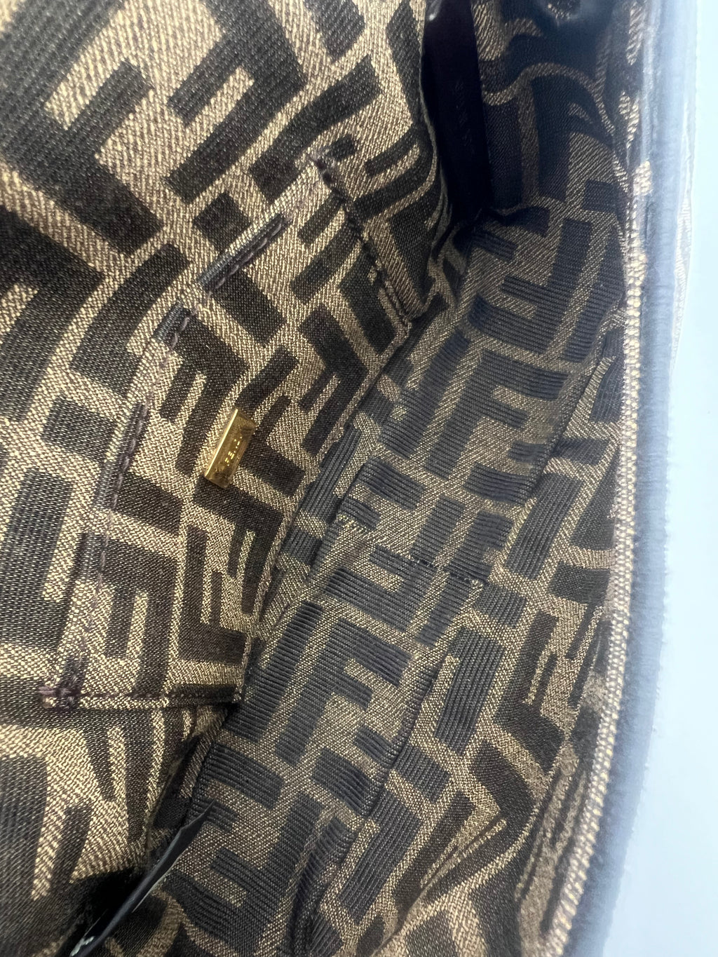 Fendi Fabric Jacquard FF 1974 Mini Baguette